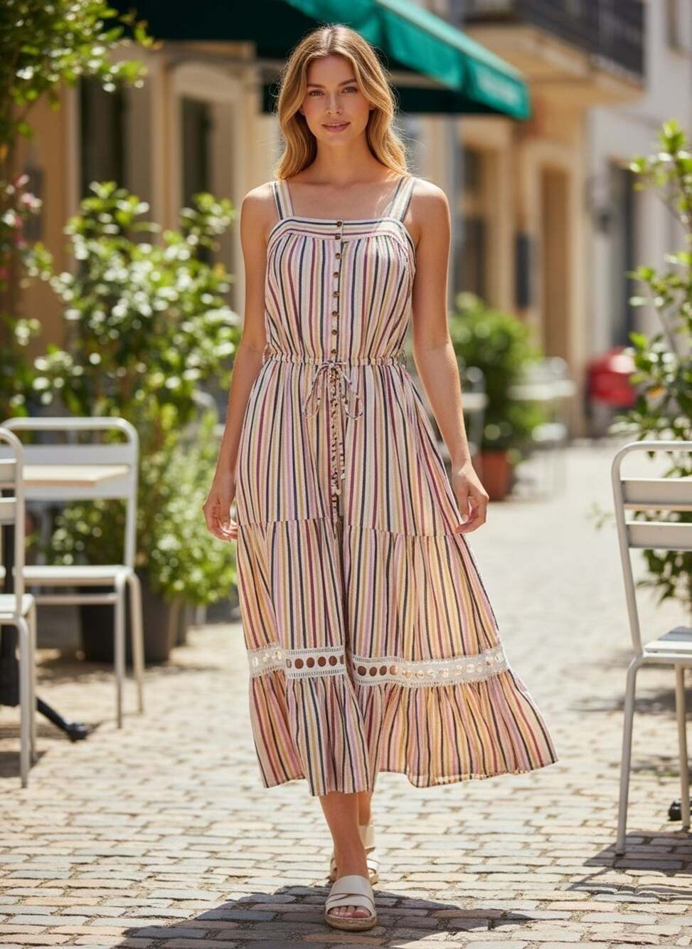 NWT LemLem Anika Sweepy Sun Maxi cotton Dress $375 RESORT LG